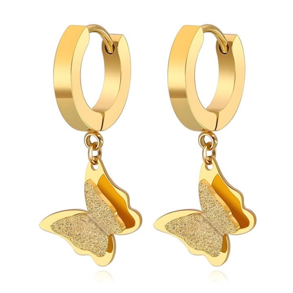 Glozzo 18K gold plated Stainless steel  "Butterflies" earrings, Intensitylozzo